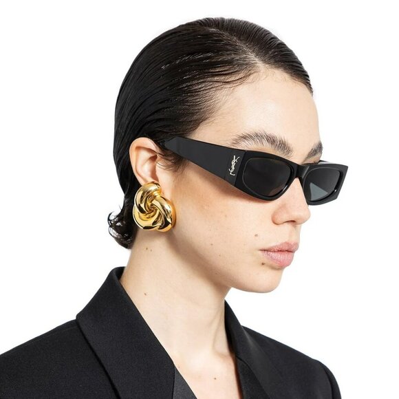 Saint Laurent SLM140/F 002 BRAND NEW Sunglasses Black Grey Silver Mirror Unisex main image 6